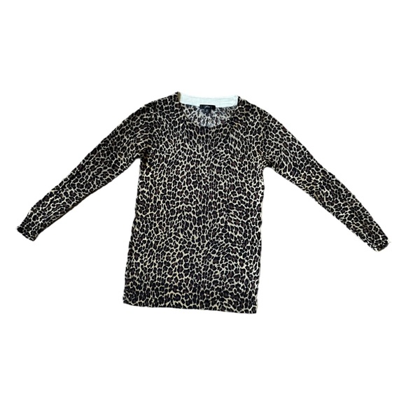 J.Crew Tippi in Leopard Print Merino Wool Knit Sweater Women’s Size XS A7 - Picture 2 of 9